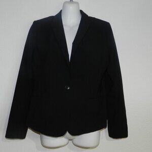 Banana Republic long sleeve notched collar lined Italian wool blazer, black